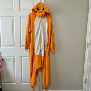 Charmander Pokémon Hooded Fleece Onesie Costume Adult Size Large